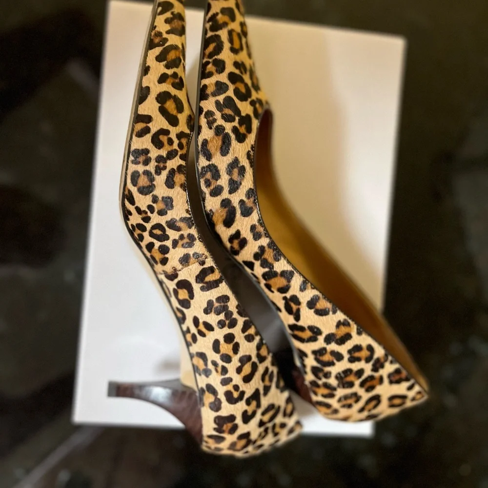 Bandolino Animal Print Leather Calf Hair Heels - Picture 10 of 12